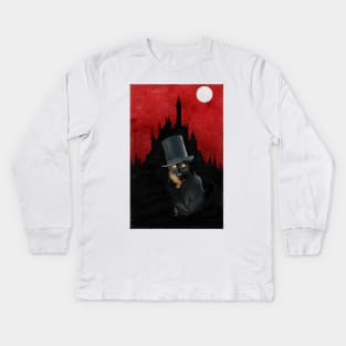 Vampire Cat Kids Long Sleeve T-Shirt